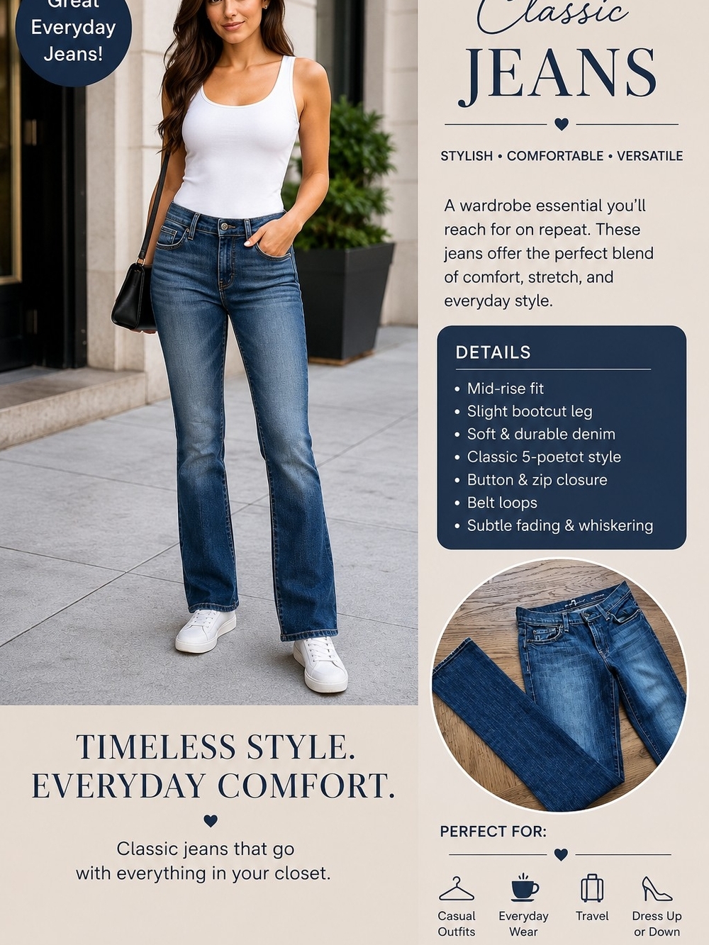 7 For All Mankind Women's Bootcut Jeans - Dark Blue Wash